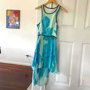 La flamingo flowing dress.